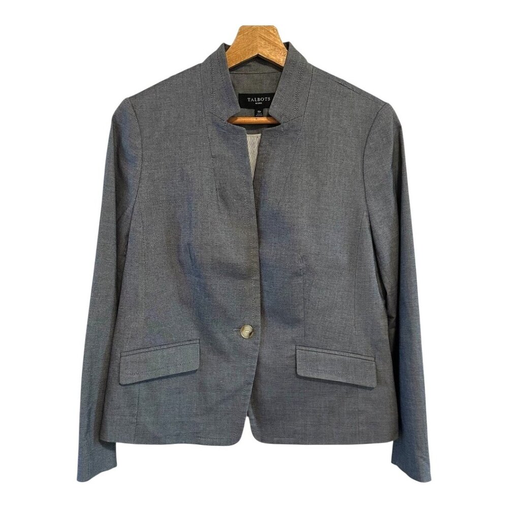 Talbots Women's Gray Blazer Size 10 Petite